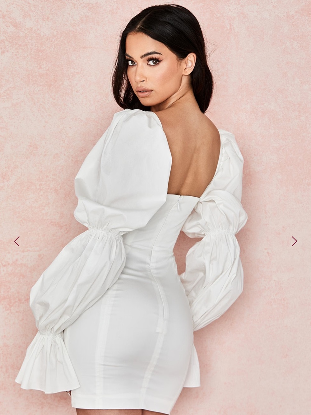 House of CB ELSIE White Puff Sleeve Corset Dress - Picture 2 of 8